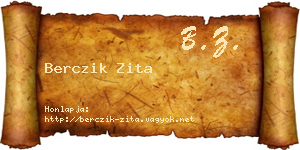 Berczik Zita névjegykártya