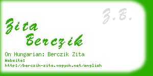 zita berczik business card